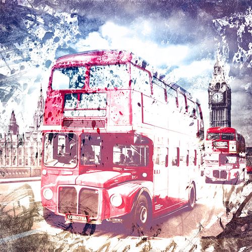 City-Art LONDON Rode bussen op Westminster Bridge