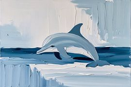 Dauphin dans une mer abstraite sur Art & Soul Creations