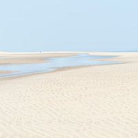 Lonely hiker on Oostkapelle beach