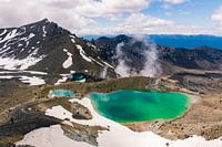 View of the Emerald Lakes in Tongariro National Park, New Zealand
