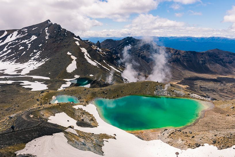 Blick auf die Emerald Lakes im Tongariro National Park, Neuseeland von Linda Schouw