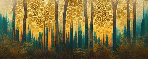 The forest in the style of Gustav Klimt by Whale & Sons