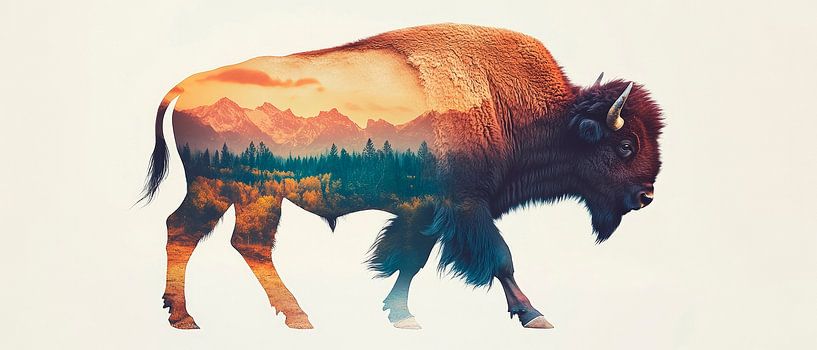 Bison in nature by Poster Art Shop