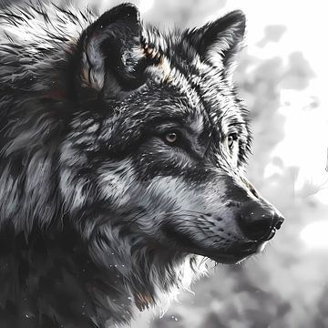 Mystischer Blick des wilden Wolfs
