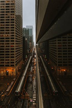 Reflectie van de Chicago metro. van Maikel Claassen Fotografie