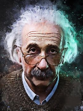 Albert Einstein Watercolort van Muh Asdar