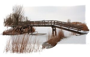 Kleine Brücke im Winter von Pim Feijen