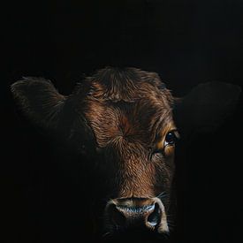 Brown Cow in High Contrast by Thea