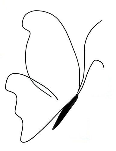 Papillon - dessin au trait abstrait