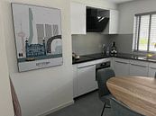 Customer photo: Skyline illustration city Rotterdam | Feijenoord | Kuip in color by Mevrouw Emmer