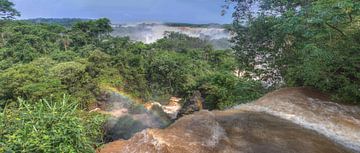 Iguazu falls on rainbow