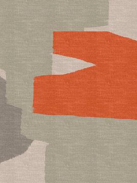 Orange and grey. Minimalist abstract in retro style
