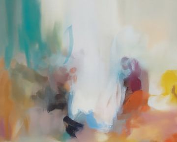 Modern abstract in frisse pastelkleuren van Studio Allee