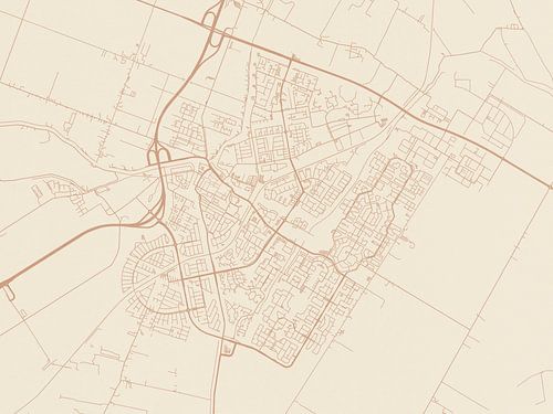 Kaart van Purmerend in Terracotta