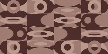 Abstracte retro geometrie in warme bruine kleuren. van Dina Dankers
