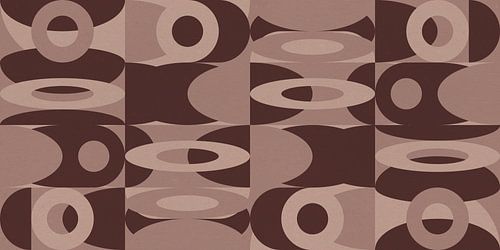 Abstracte retro geometrie in warme bruine kleuren.