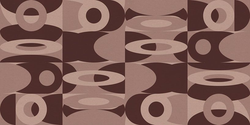 Abstrakte Retro-Geometrie in warmen Brauntönen. von Dina Dankers