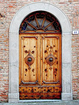 Ornate Wooden Door Citta della Pieve 1