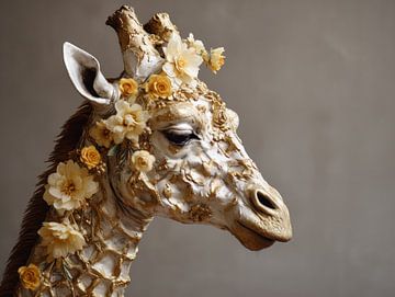 Giraffe in Zacht Goud | giraffe van Eva Lee