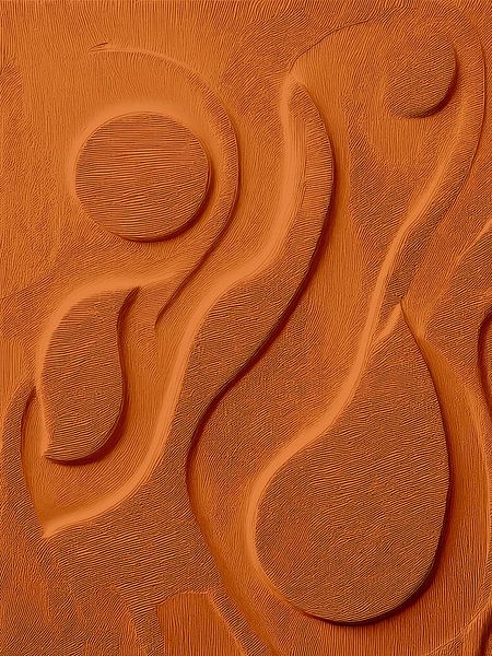Reliefkunst: Tanz in gewürztem Terrakotta (Flexa-Farbpalette 2025) von STUDIO MINIMAL ART
