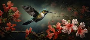 Colibri rouge corail Artwork