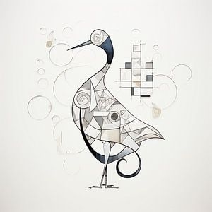 Beautiful geese in abstraction