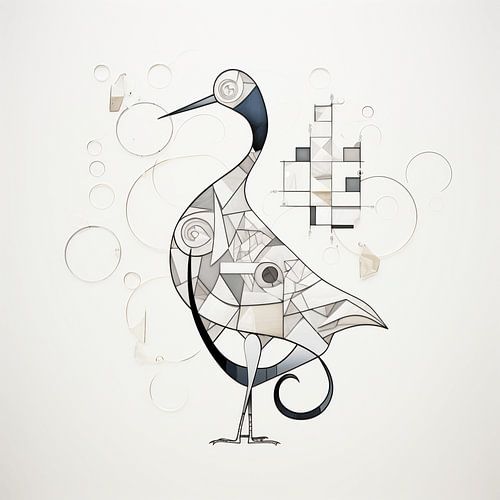 De belles oies en abstraction