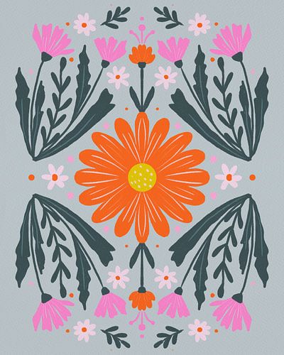 Orange and pink flowers