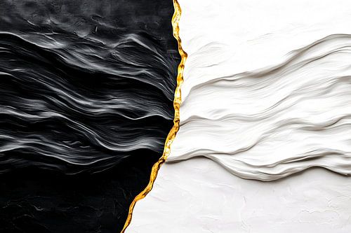 Vague noire et blanche avec or