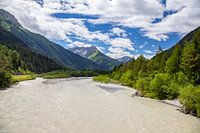 River Lech between the Alps in Tyrol, Austria