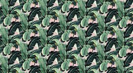 Matinique Banana Leaf rose saumon sur Marieke met een twist