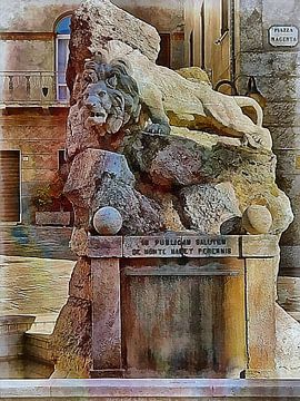 Lion Fountain Tavernelle Umbria by Dorothy Berry-Lound