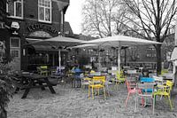 Utrecht, Ledig Erf with coloured Luxembourg chairs