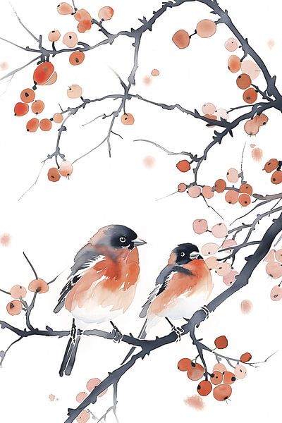 Aquarell Gimpel von Christian Müringer