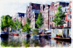 Gracht Landschaft in Amsterdam