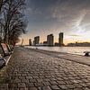 Rotterdam Skyline, Sonnenaufgang mit Blick auf den Kopf des Südens von Erik van 't Hof