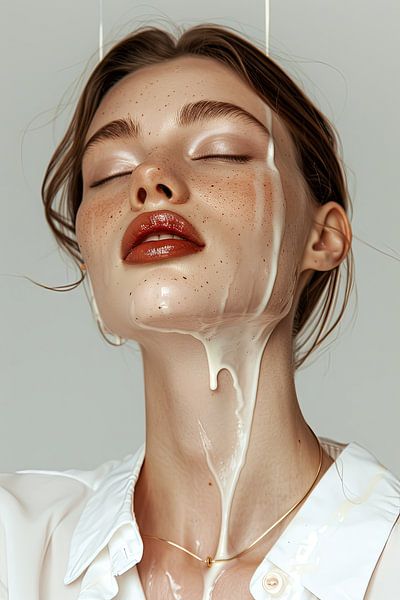 portrait woman with melting chocolate by Egon Zitter