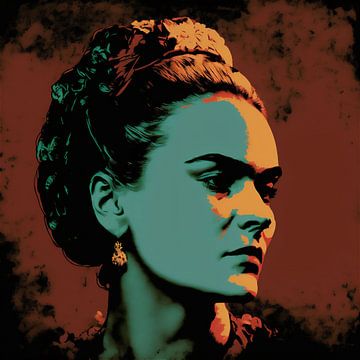 Frida - pop art work in the style of Andy Warhol by Roger VDB