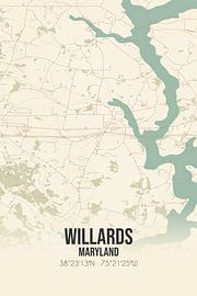 Vintage map of Willards (Maryland), USA. by Prints of Place
