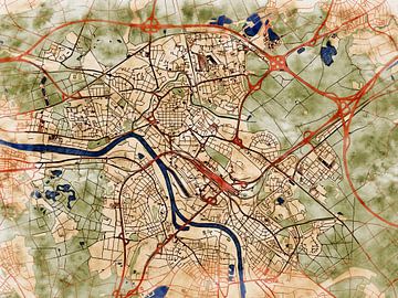 Kaart van Hanau in de stijl 'Serene Summer' van Maporia