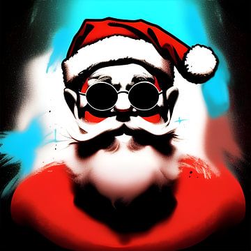 Père Noël avec lunettes de soleil sur The Art Kroep