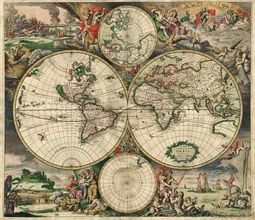 World map - Produced in Amsterdam, 1689