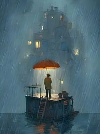 The Rainfall of Loss: A Fantastic Journey on the Floating Cottage by ArtVanta