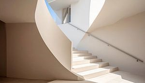 Haus mit Treppe und Sonnenschein