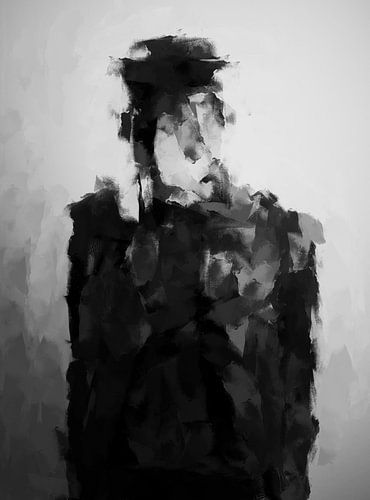 Abstract portret in zwart-wit