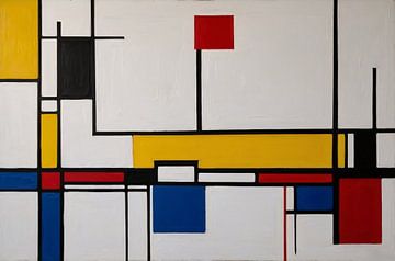 Piet Mondrian Stil abstrakt von De Muurdecoratie