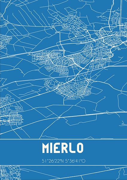 Blueprint | Map | Mierlo (North Brabant) by Prints of Place
