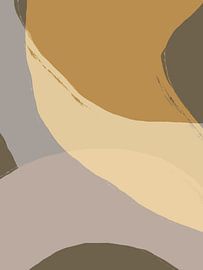Formes et lignes abstraites en gris et jaune. sur Dina Dankers
