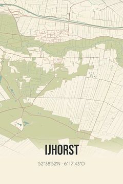 Alte Karte von IJhorst (Overijssel) von Rezona