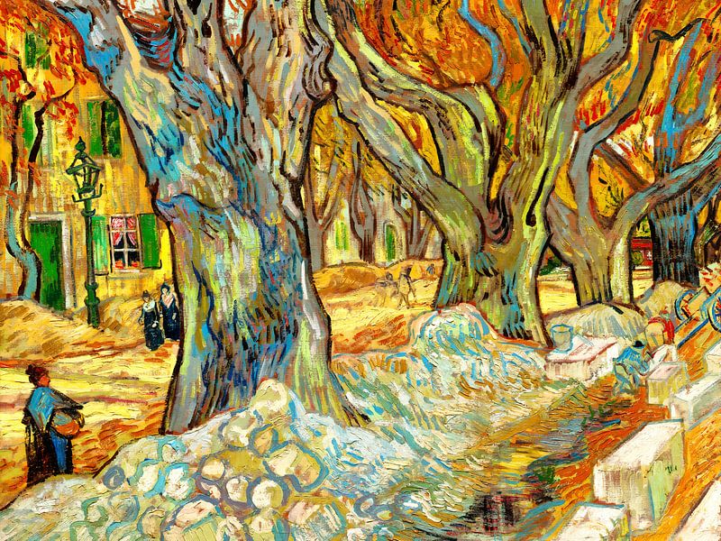 De grote bomen in Saint-Rémy - Vincent van Gogh - 1889 van Doesburg Design
